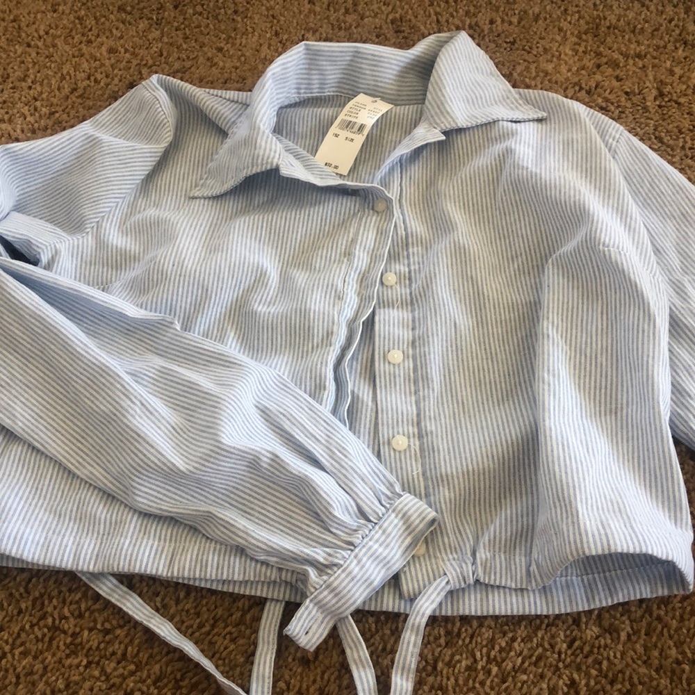 John Galt striped collared shirt